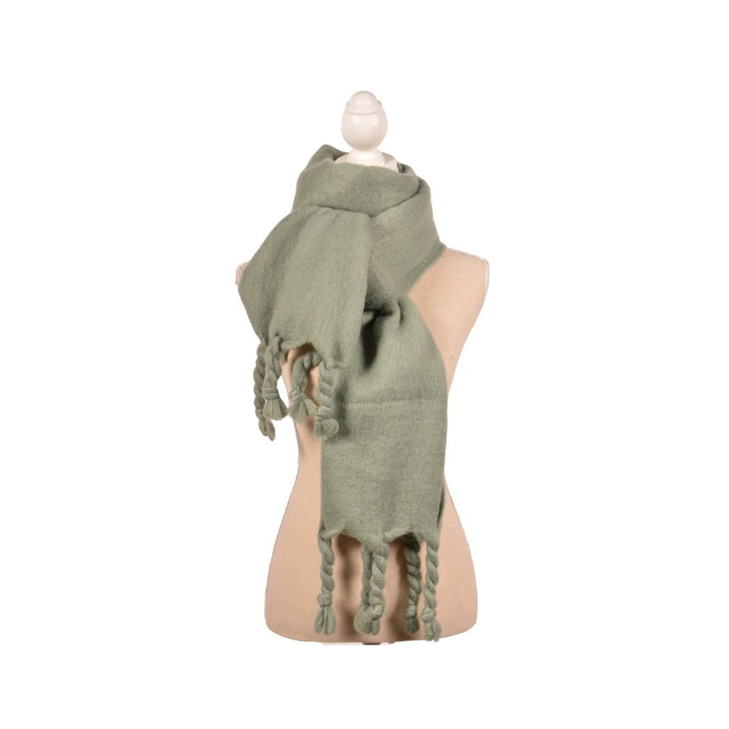 Solid Scarf with Tassels