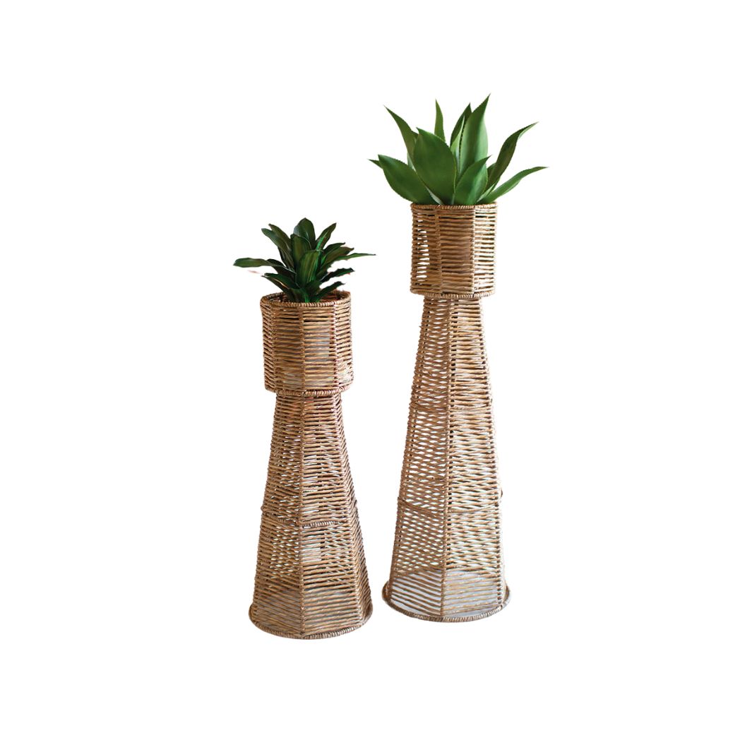 Seagrass Woven Planter Tower- Set of 2