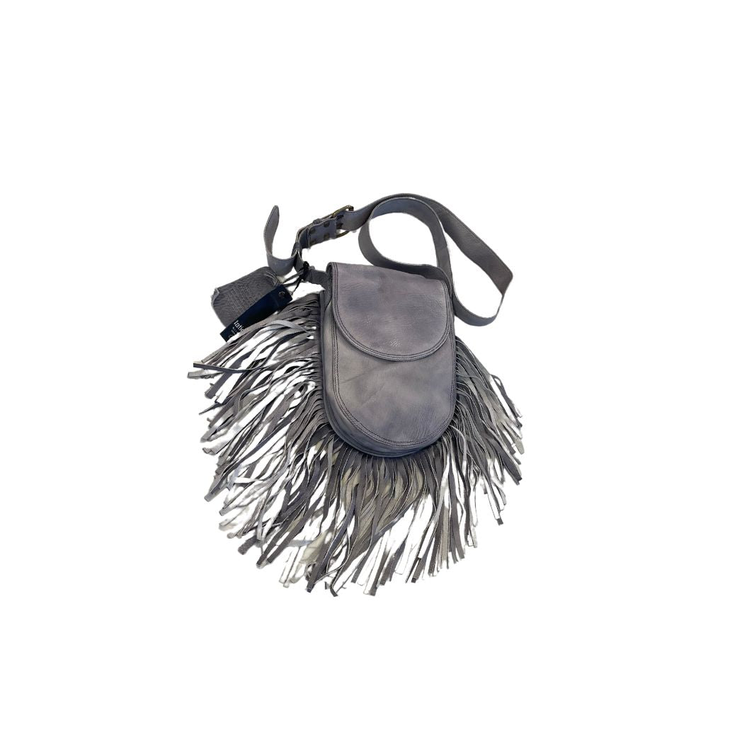 Grey Fringe Crossbody Bag by Latico Leathers