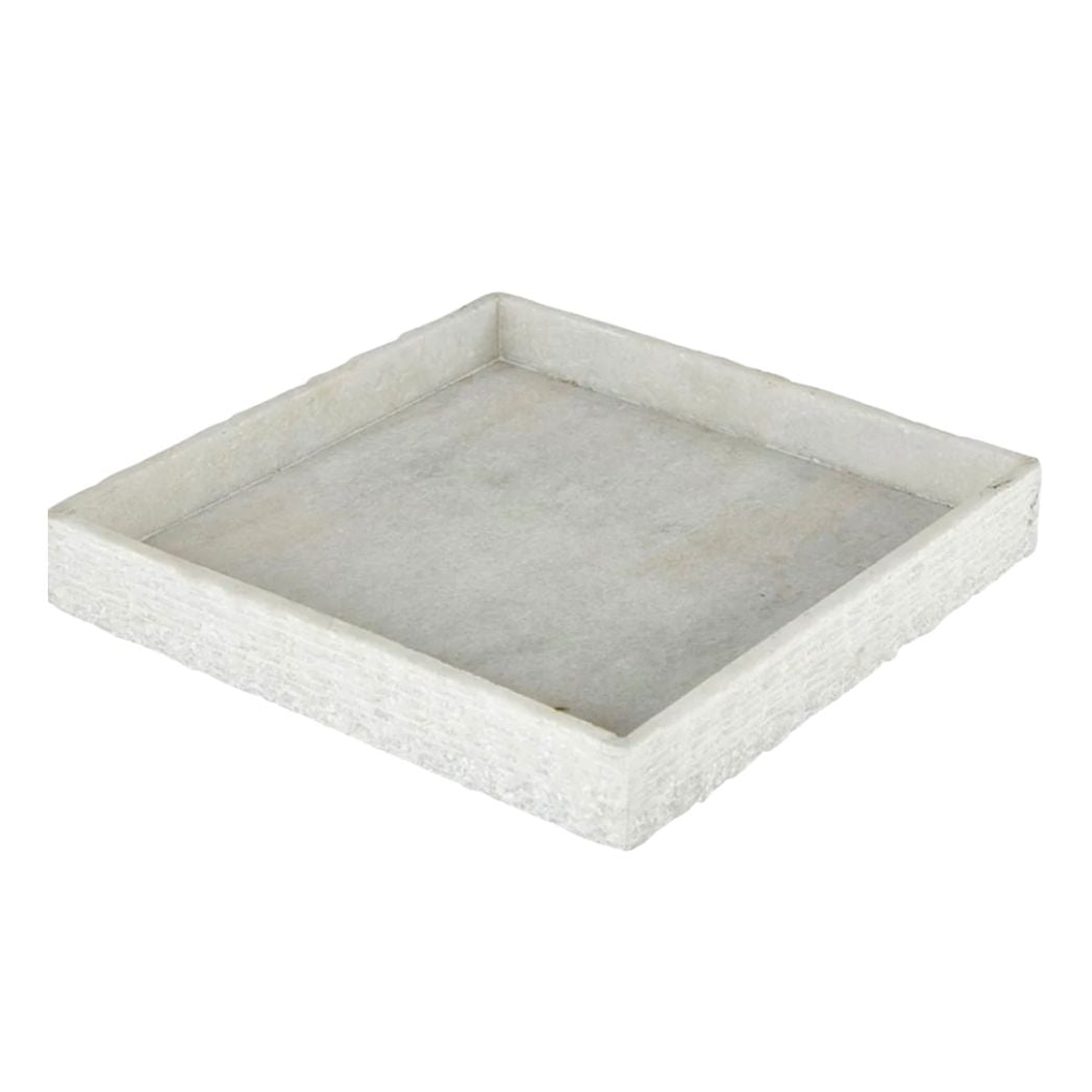 Square White Marble Tray