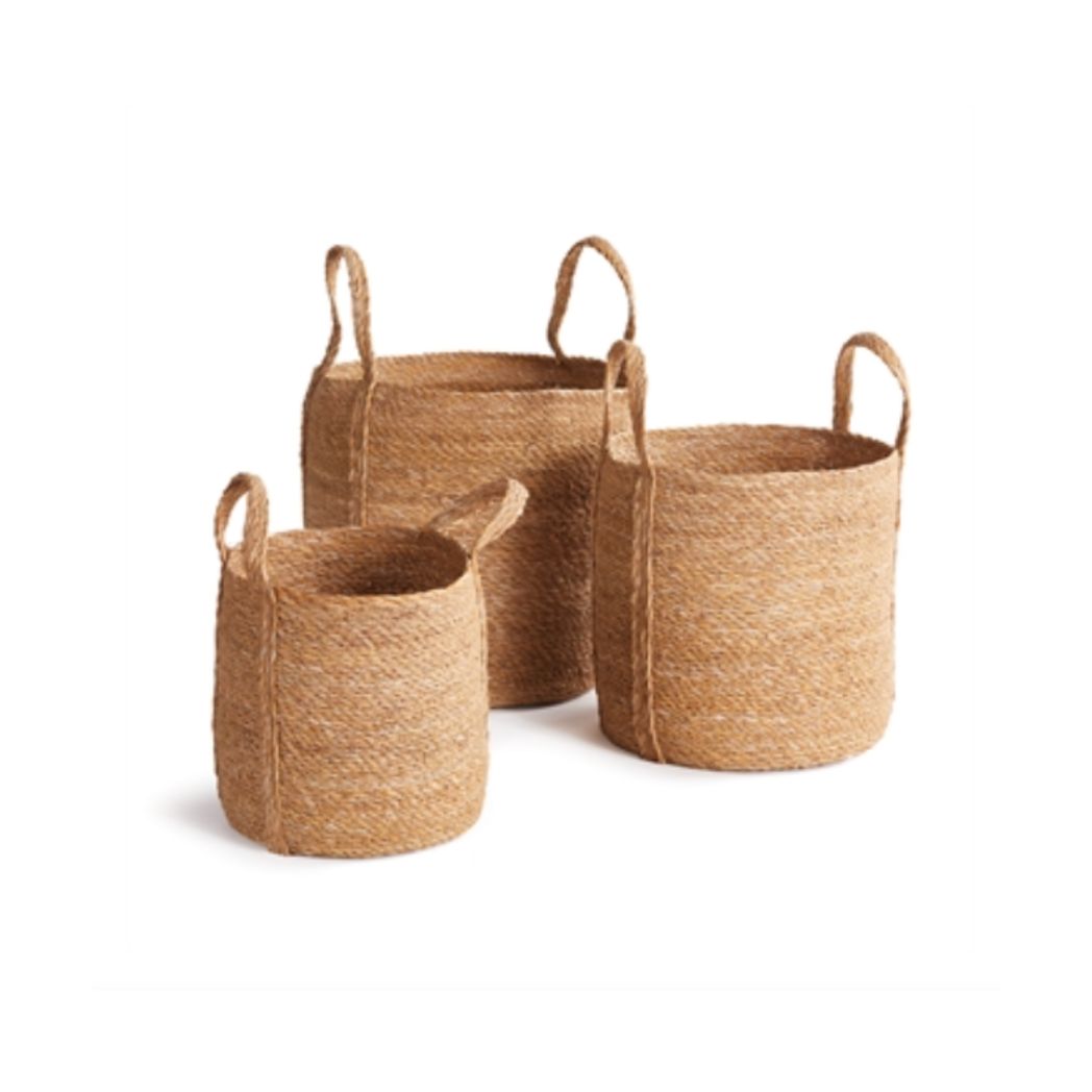 Seagrass Round Basket with Handles- 3 Sizes
