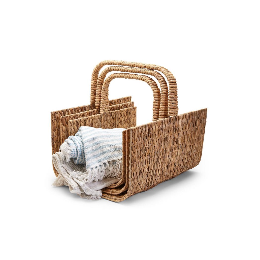 Weave Hand-Crafted Carrier Baskets- Set of 3