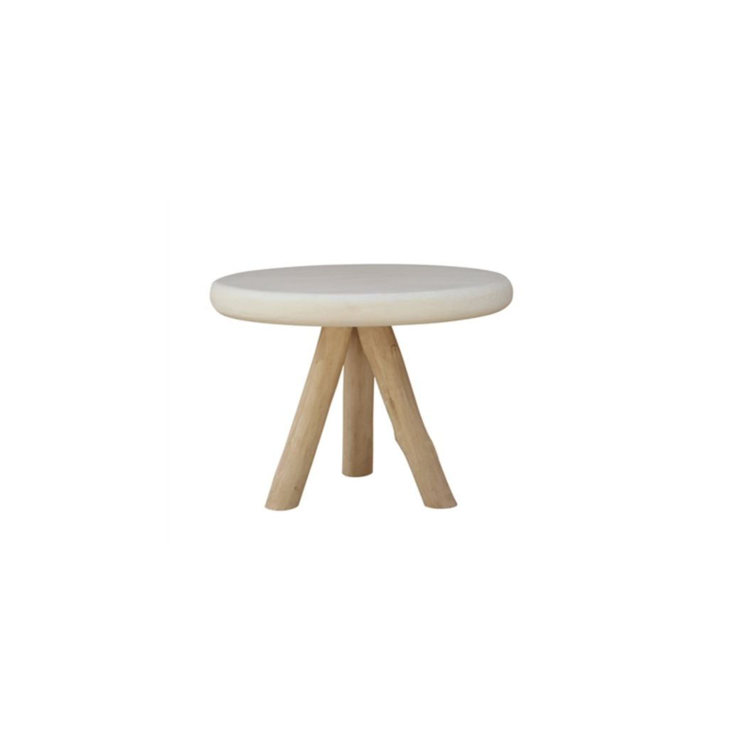 Round White Organic 3 Leg Coffee Table