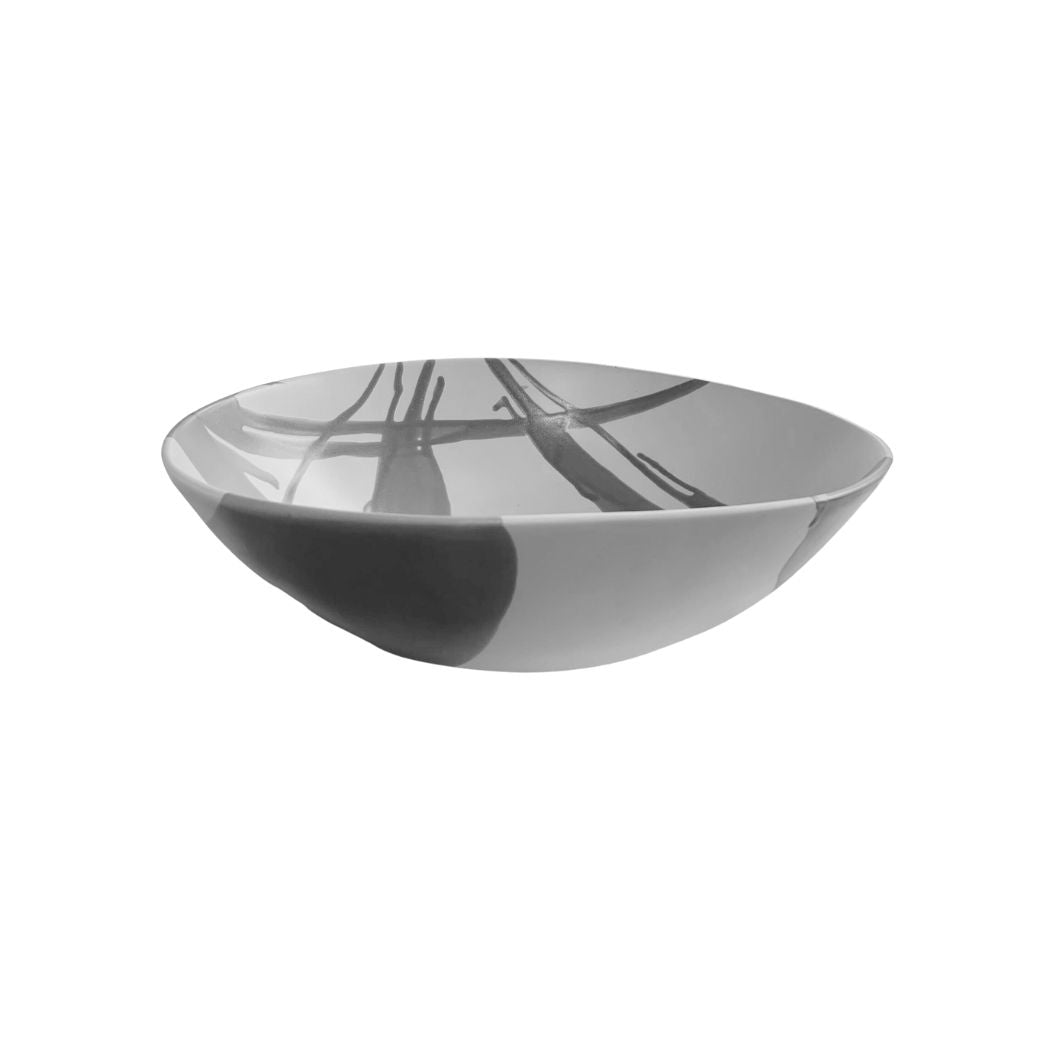 Grey Abstract Stripe Bowl