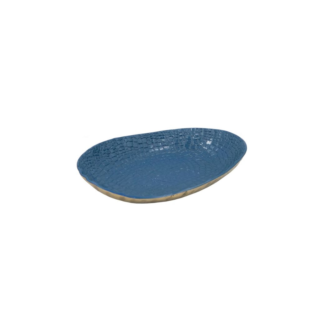 Blue and Gold Textured Platter