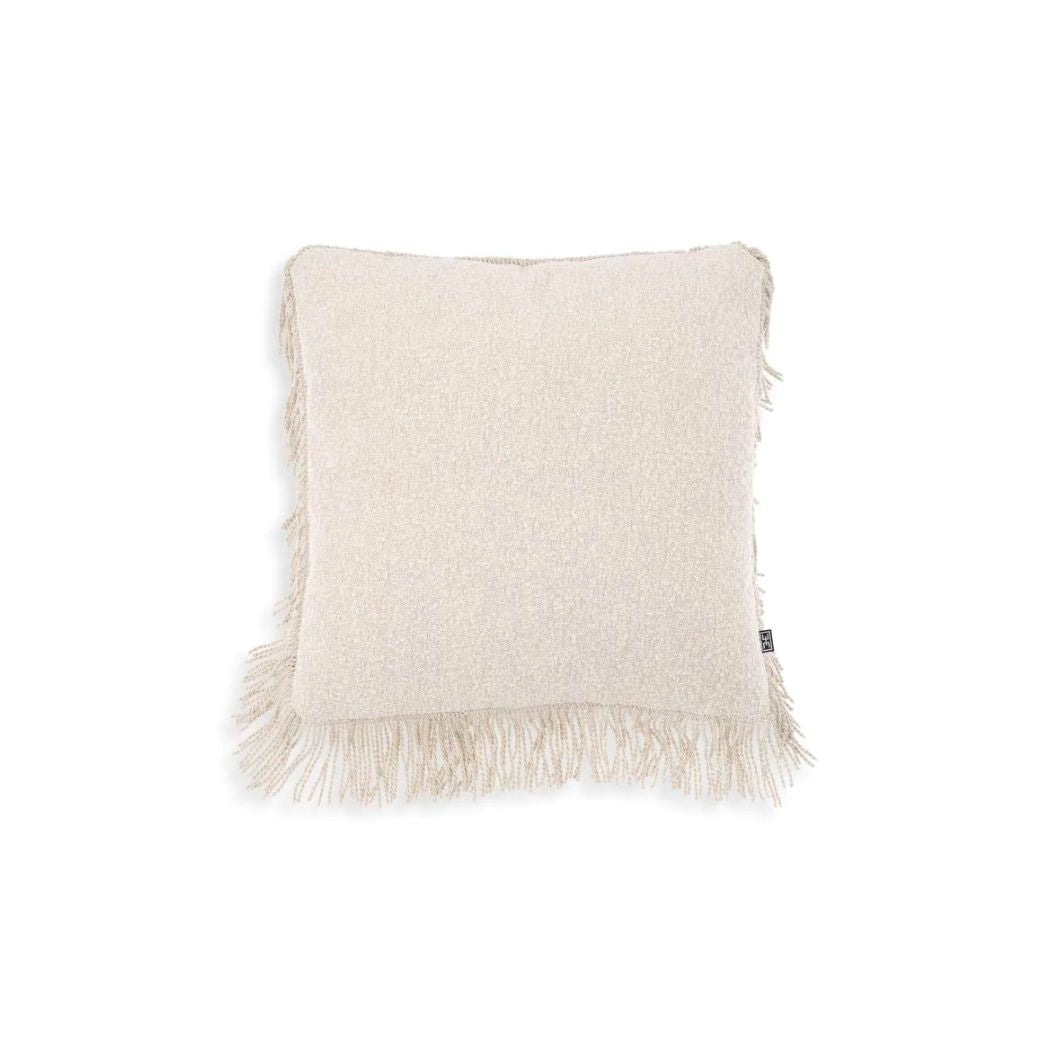 Boucle and Fringe Throw Pillow