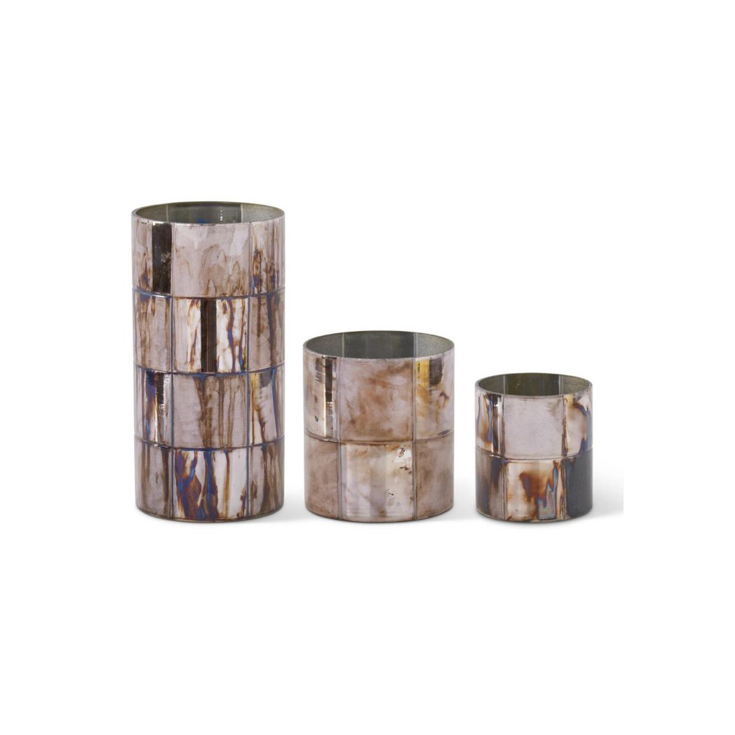 Set of Three Mirrored Vases