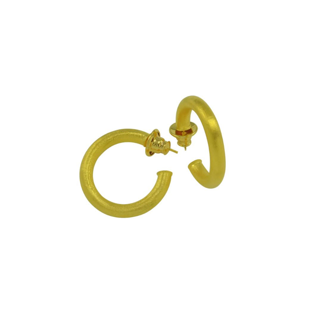 Gold Brushed Small Hoop Earring