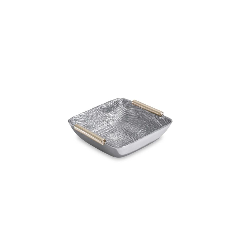 Silver Python Small Square Bowl