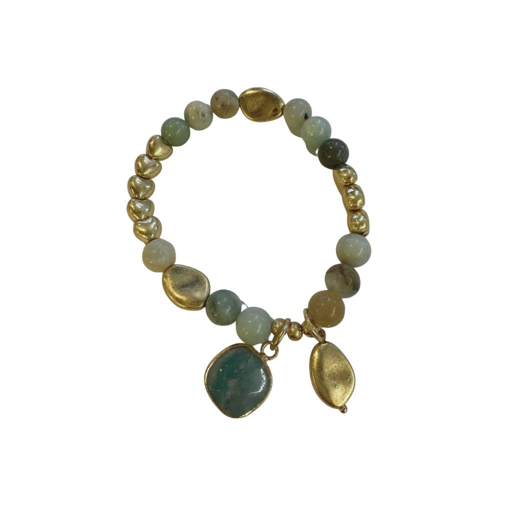 Sea Glass Green and Gold Bracelet