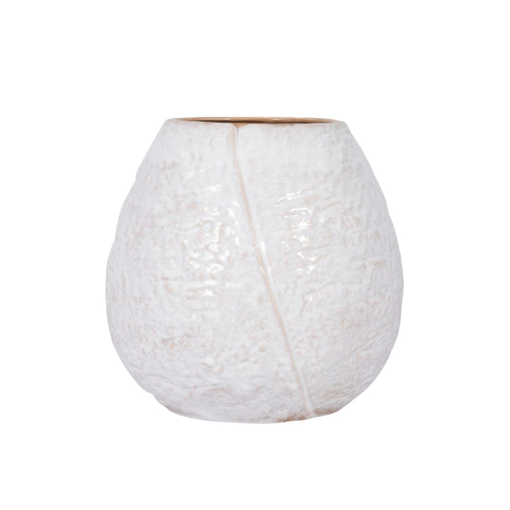 Textured Round Ivory Vase