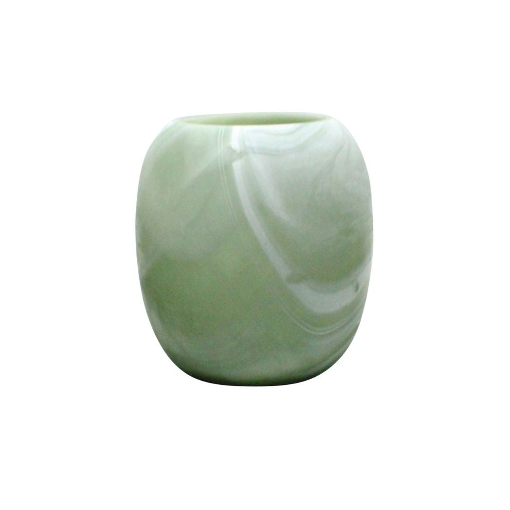 Green Glass Vase - Set of 2