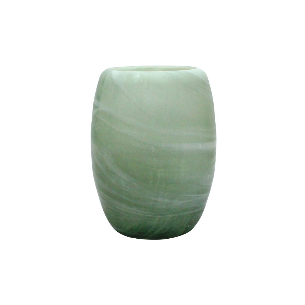 Green Glass Vase - Set of 2