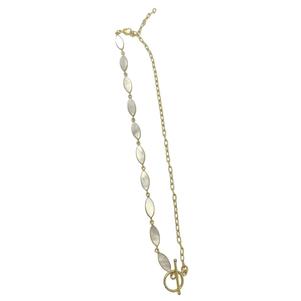 Half & Half Gold Chain & Rainbow Moonstone Necklace