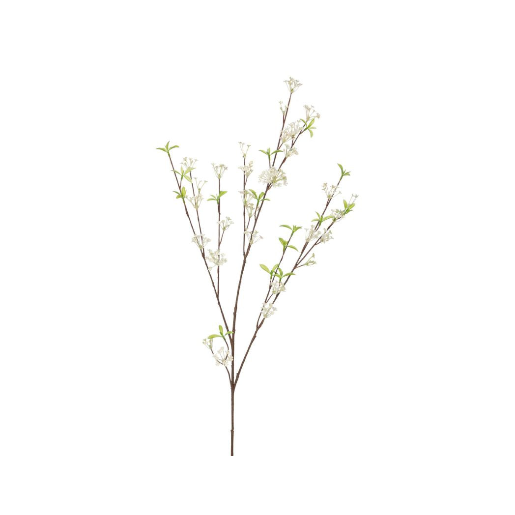 Bridal Wreath Spirea Stem Faux Flowers- Bundle of 6