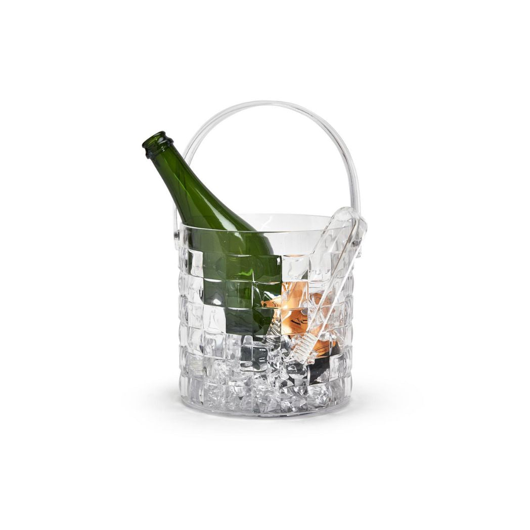 Cubed Double Wall Ice Bucket with Tongs