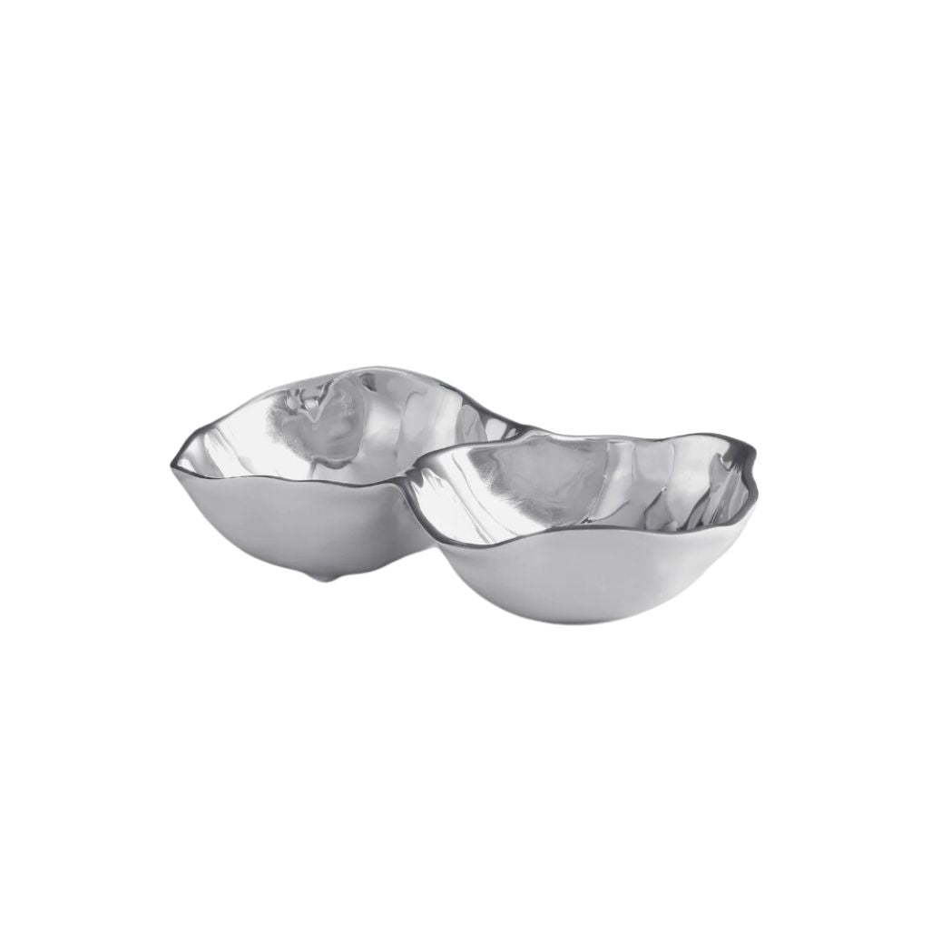 Large Silver Double Dip Bowl