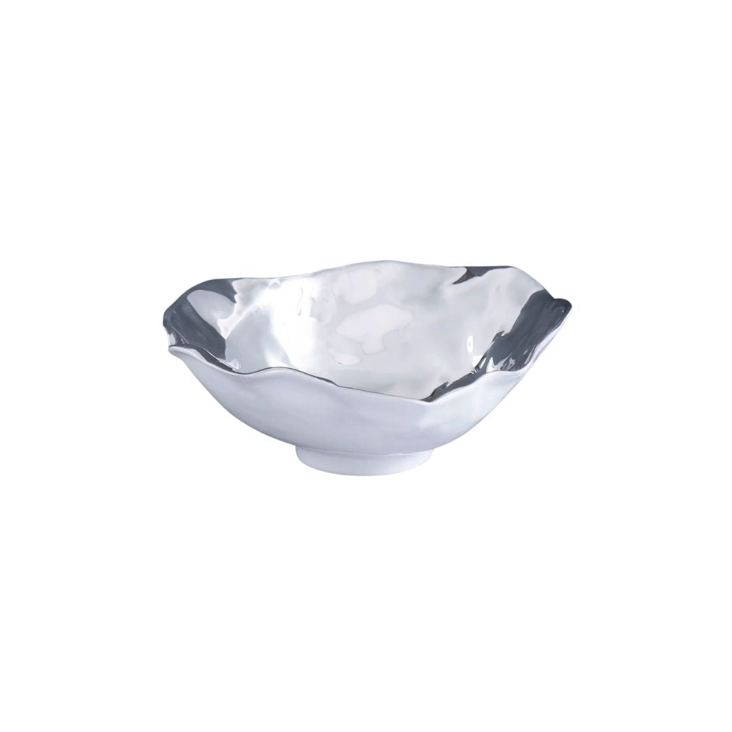 Large White & Silver Bowl