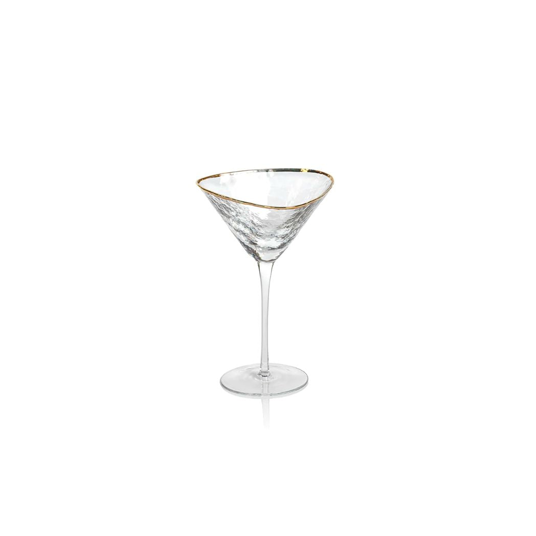 Triangular Gold Edge Martini Glasses- Set of 4