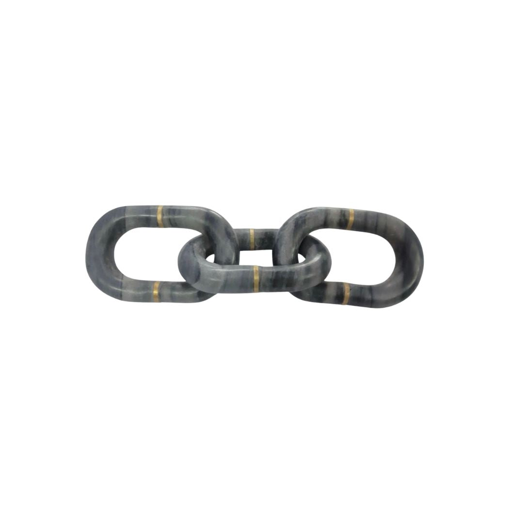 Marble Grey and Gold Chain Link