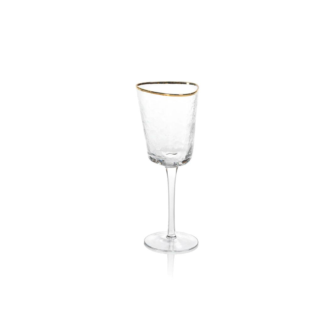 Triangular Gold Edge Wine Glasses- Set of 4