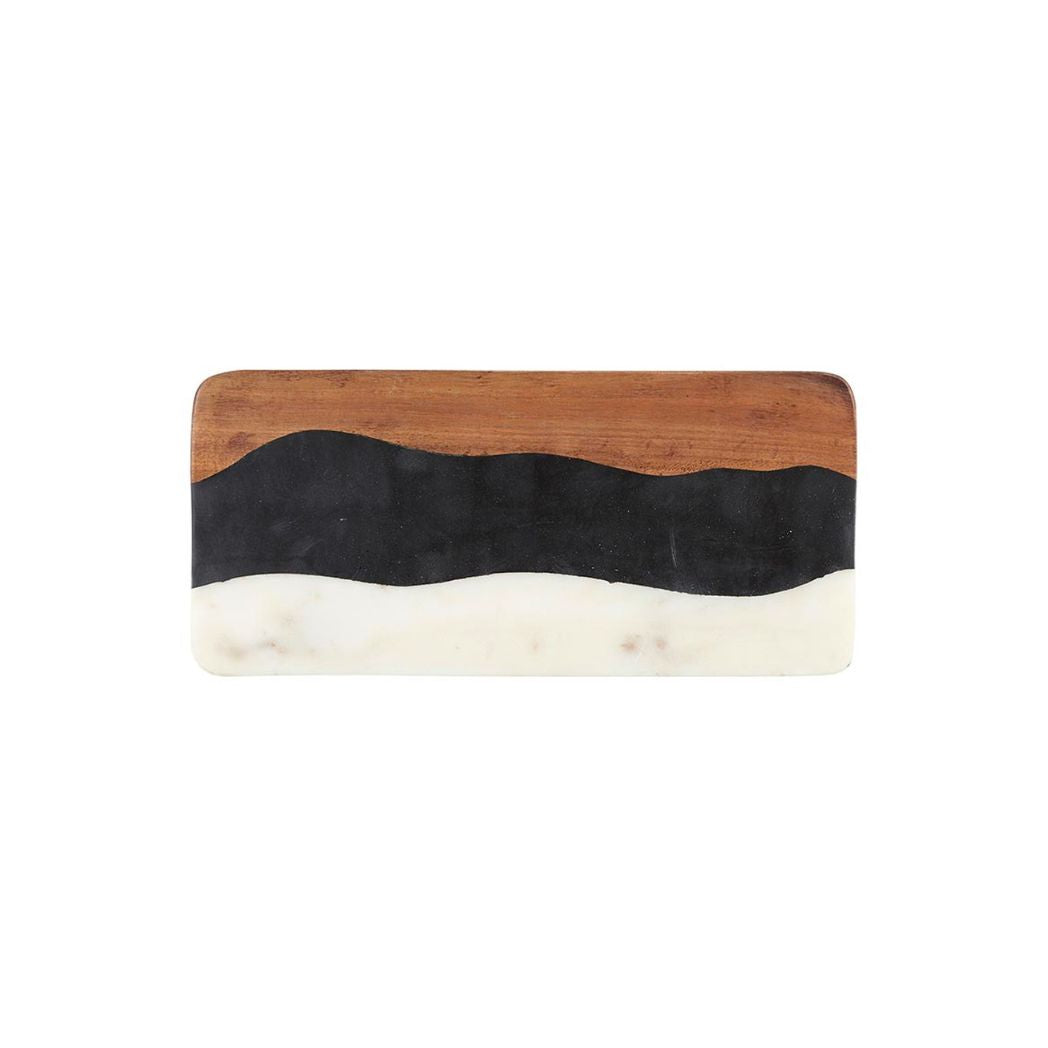 Marble Resin and Wood Serving Board