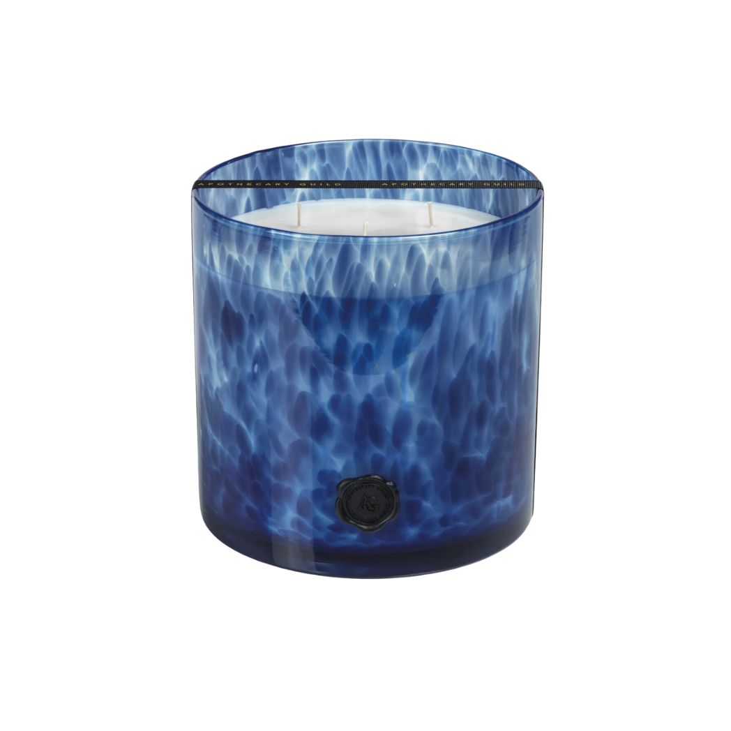 Blue Opal Glass Candle