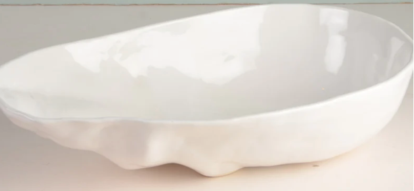 Large Oval Ripple Bowl Cream/ Ivory