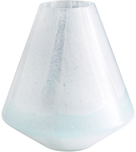Glass Baby Blue Vase- Short
