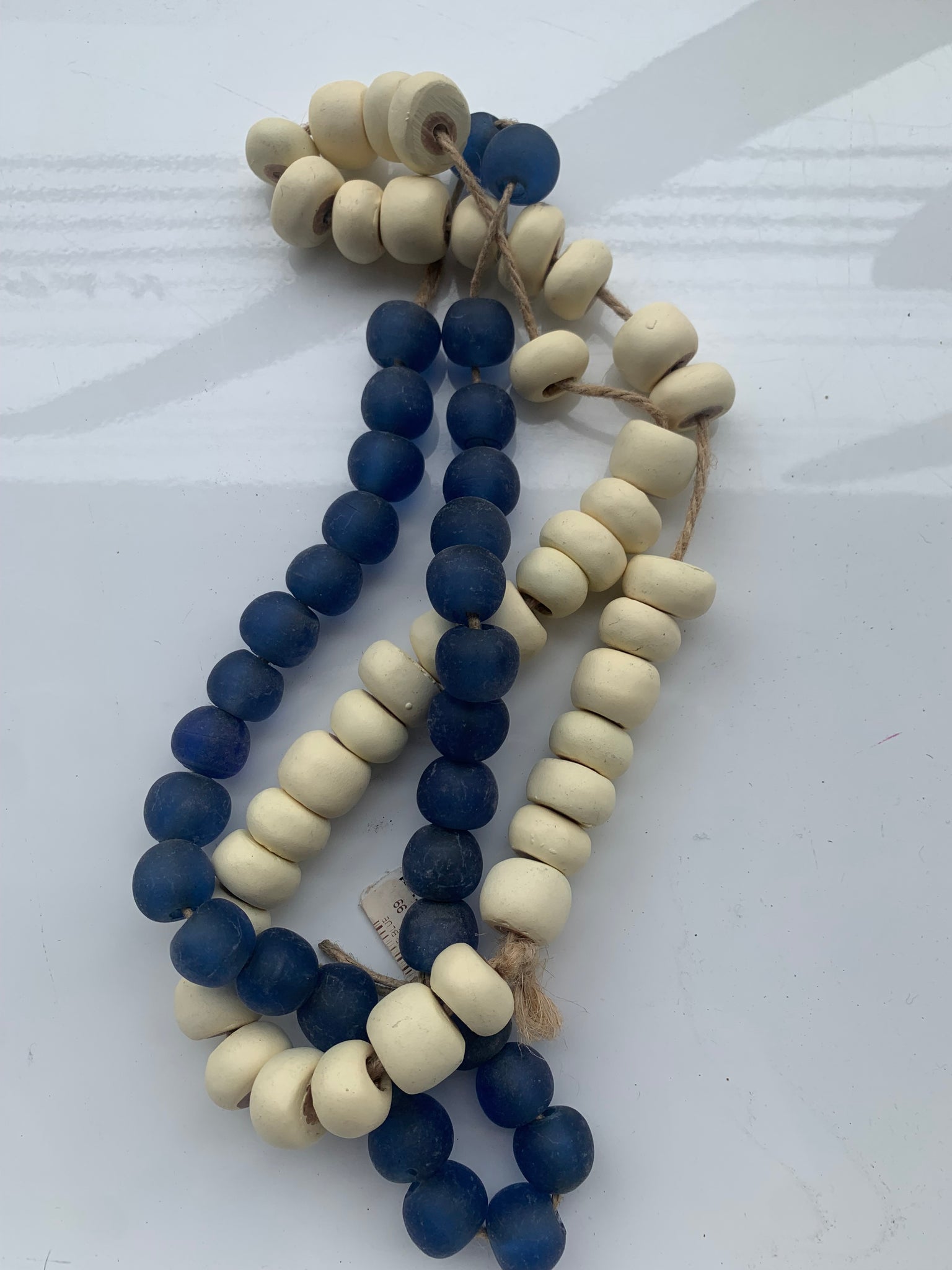Bead Strands in Navy and Natural