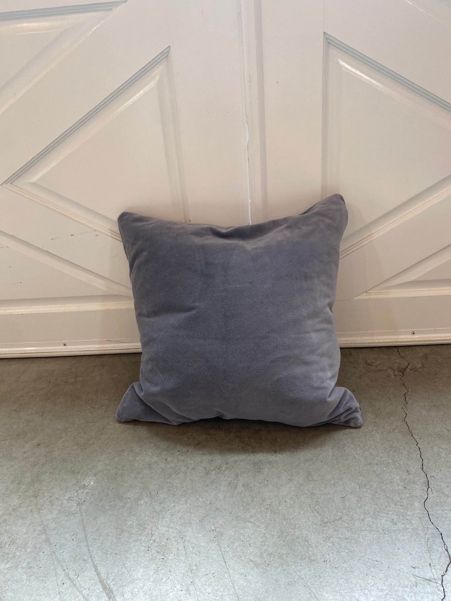 Gray Purple Velvet Throw Pillow