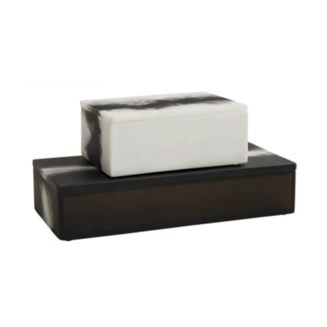 Arteriors Decorative Resin Box Set ( Black/White)