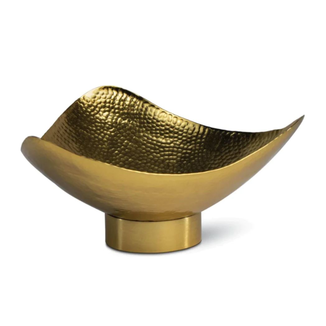 Gold hammered geometric bowl