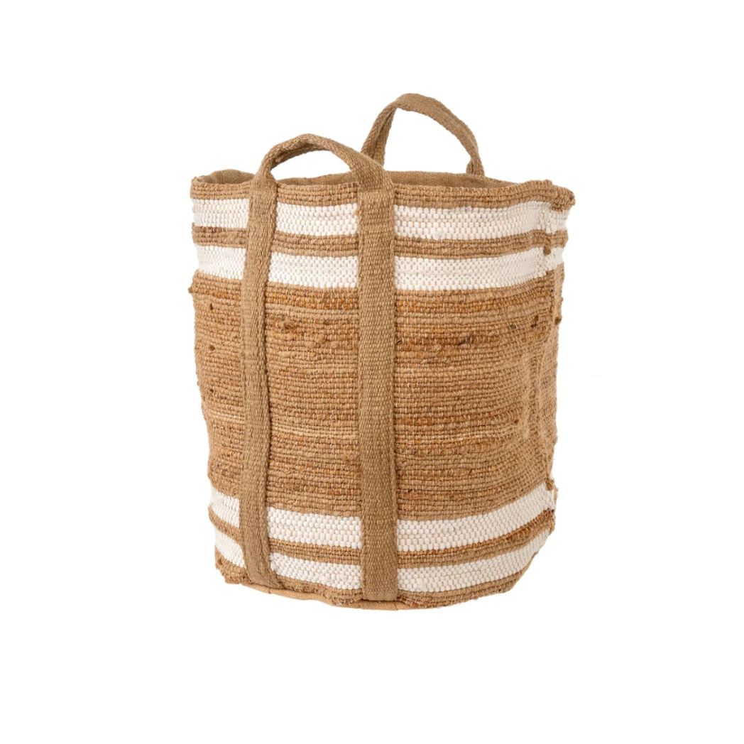 Large Stripe Woven Basket