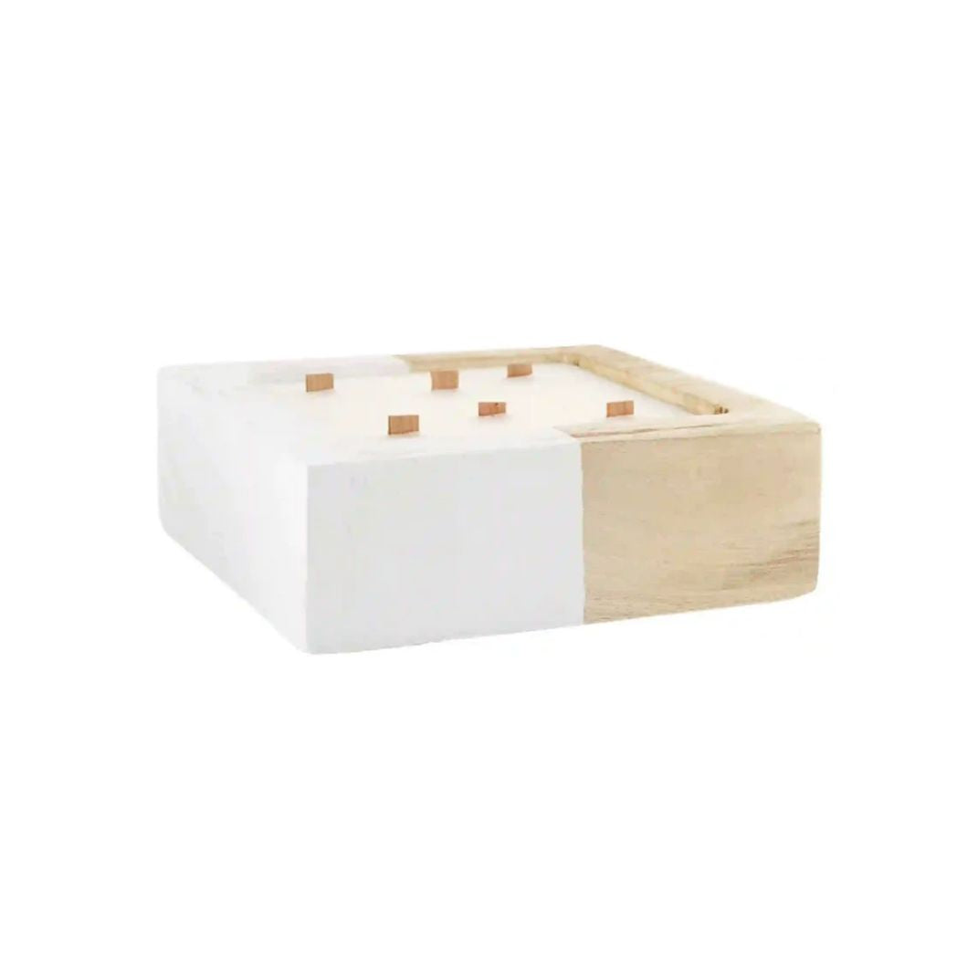 Citronella Wood Candle/ Natural and White