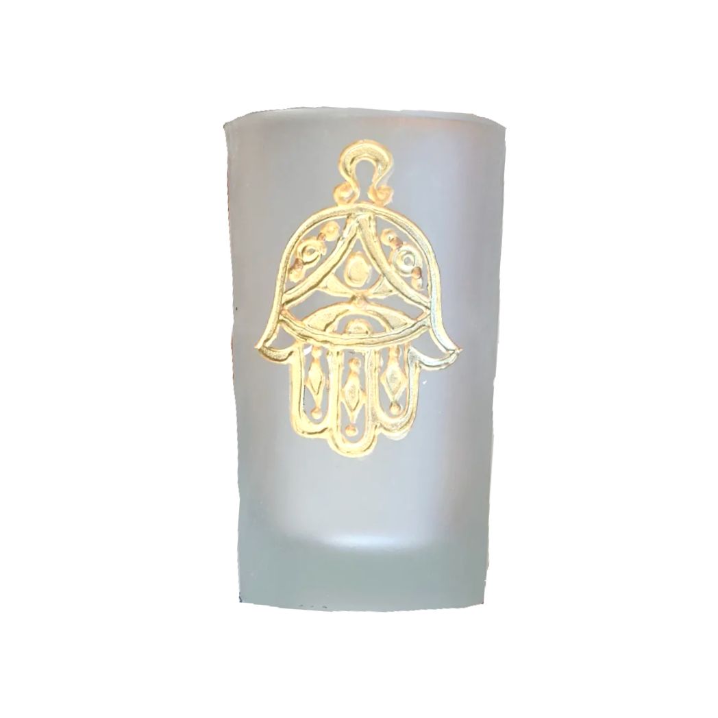 Hand Painted Hamsa Froasted Glasses - Set of 6