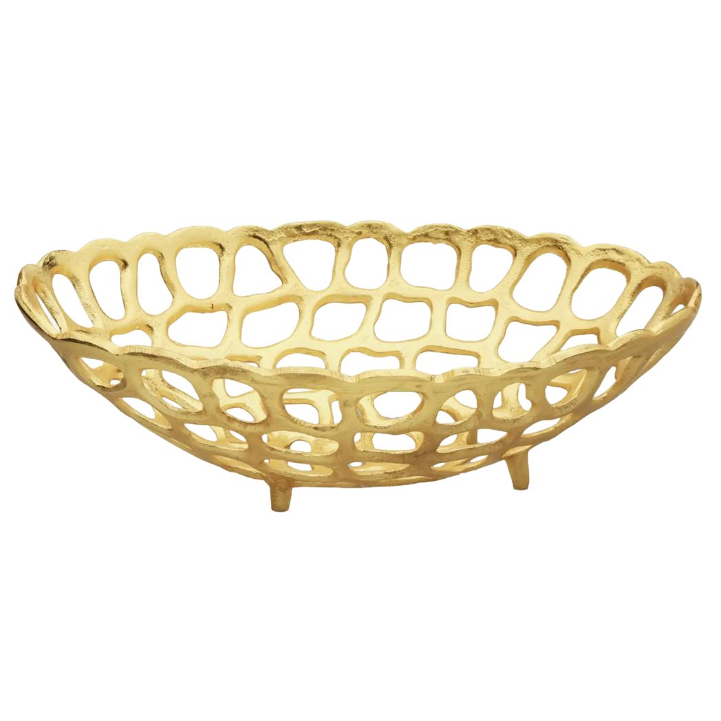 Gold Oval Looped Bowl