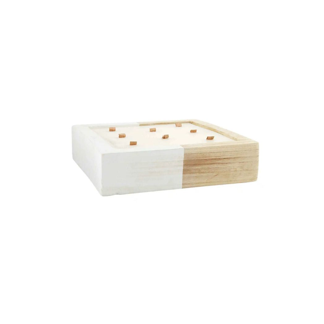 Citronella Wood Candle/ Natural and White