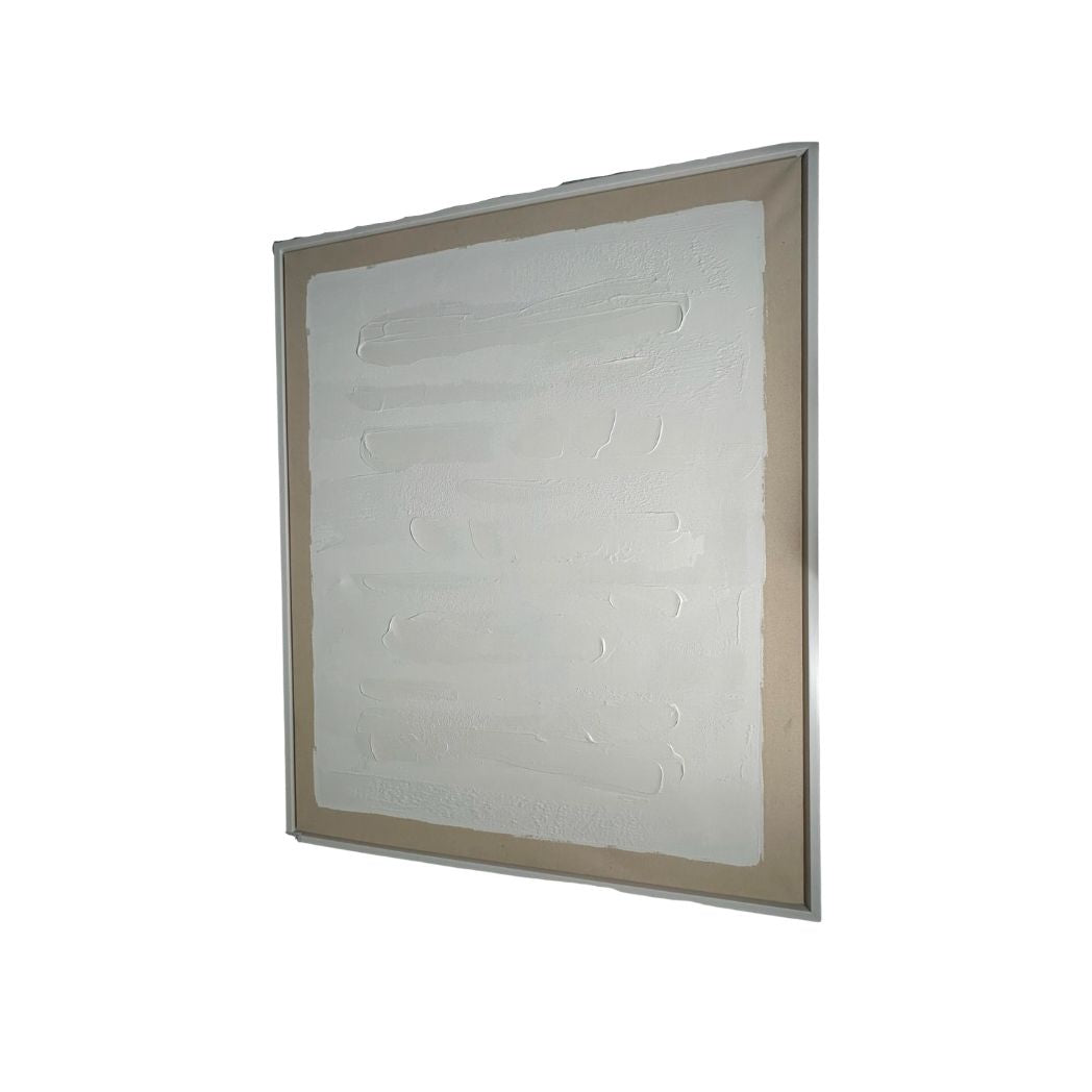 Textured Wall Art with Cream Border and White Frame