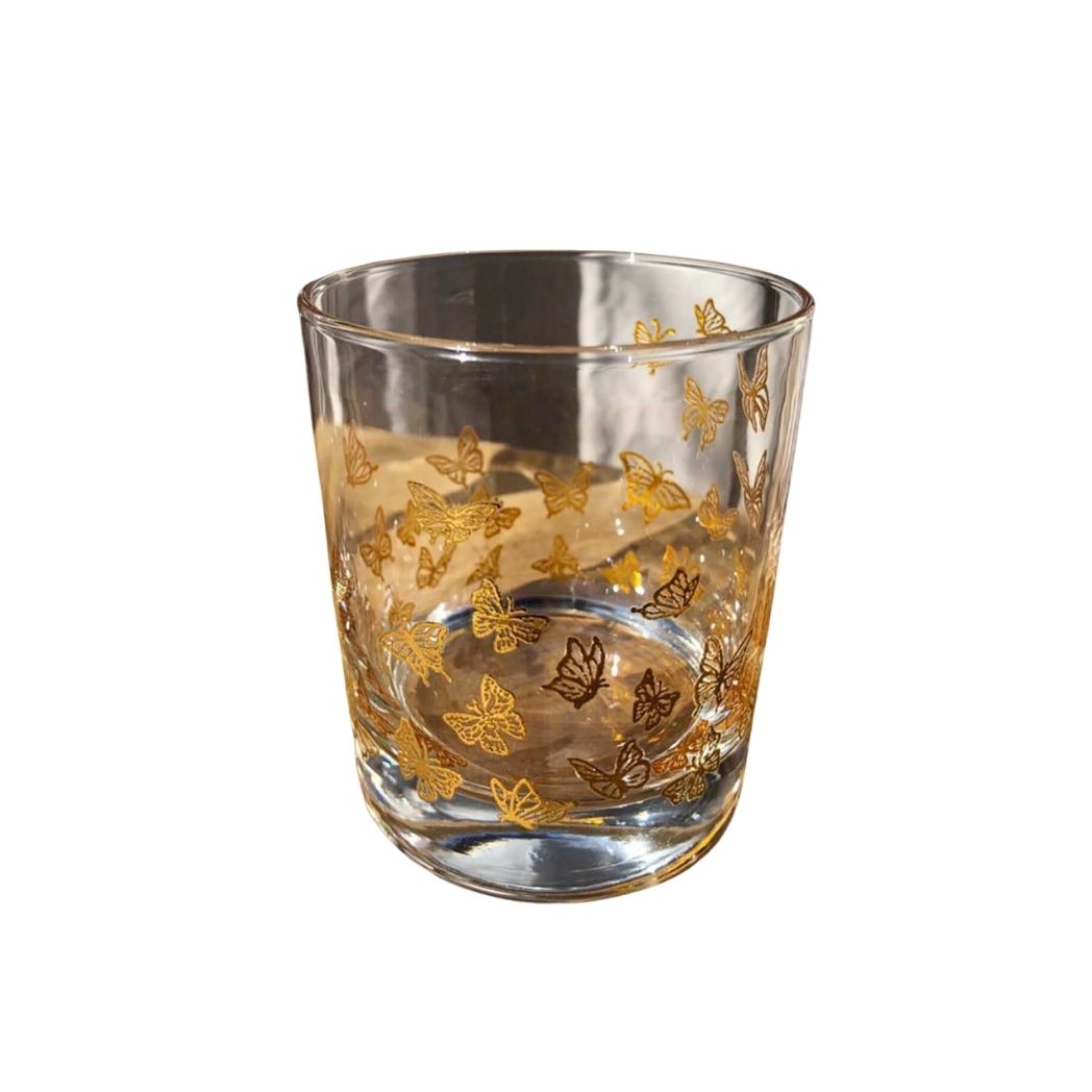 Gold Butterflies Drinking Glasses- Set of 6