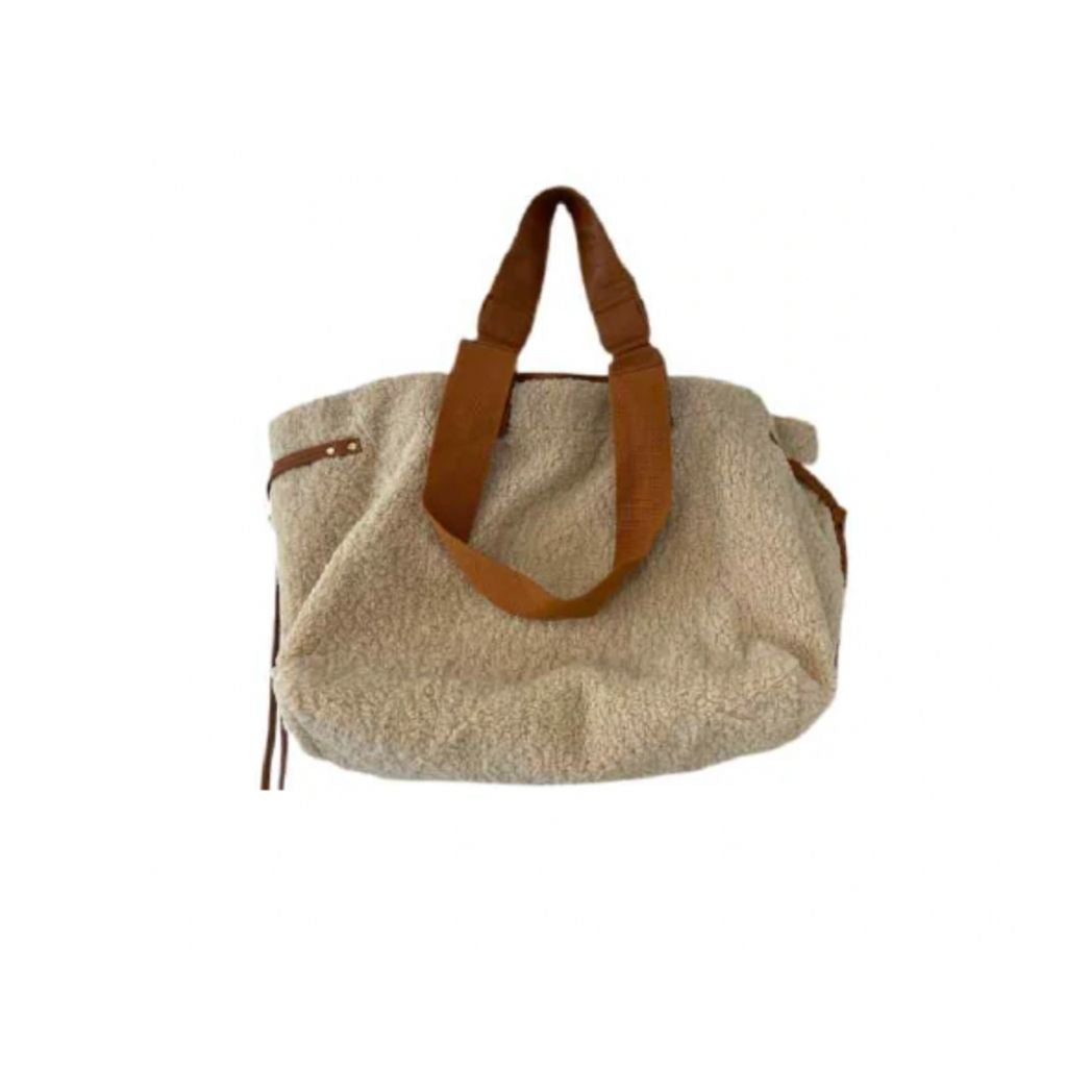 Sherpa Cinched Tote W/ Double Handle & Web Strap