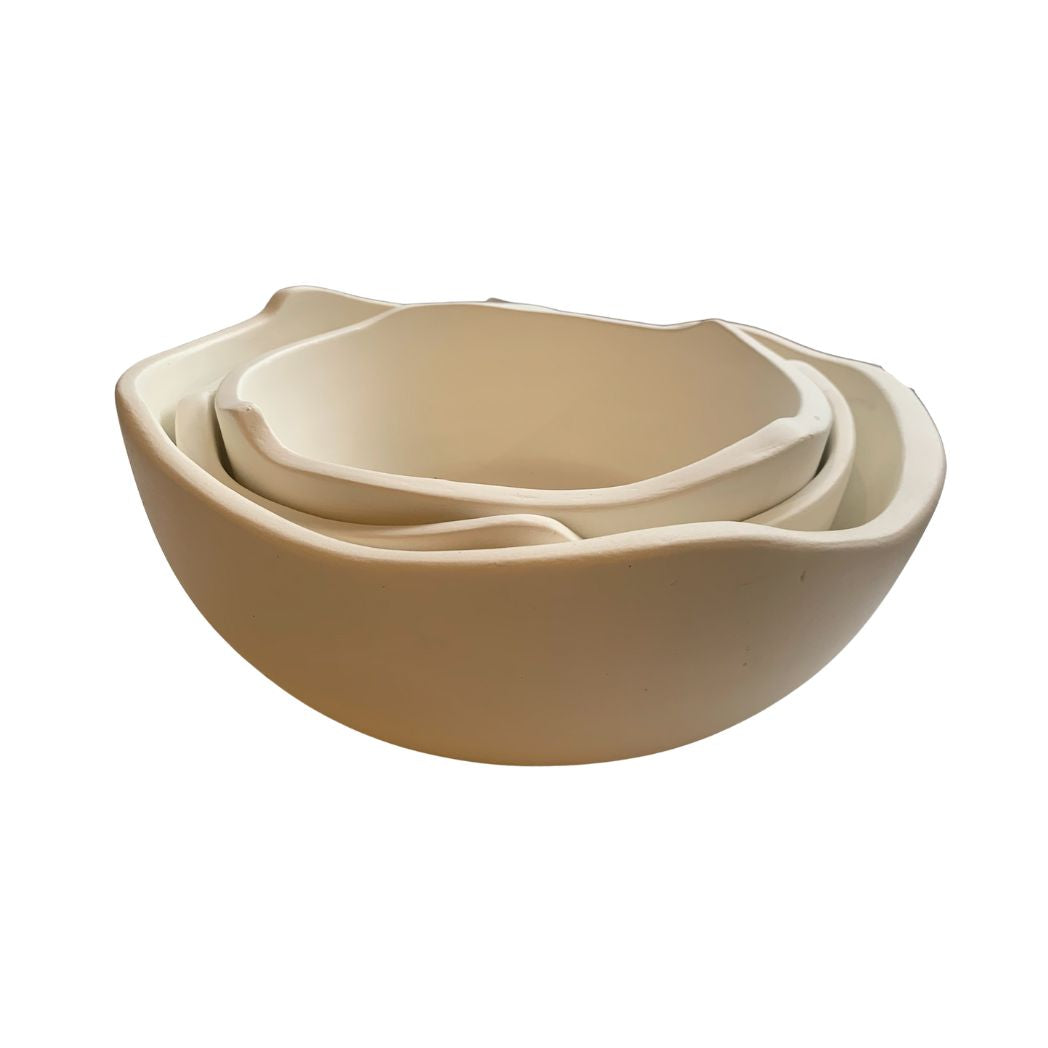 Ceramic White Freeform Bowl- 3 Sizes