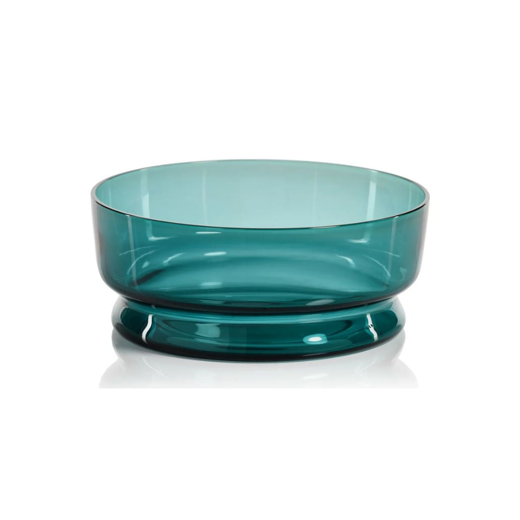 Blown Glass Candy Dish Bowl - Teal Blue