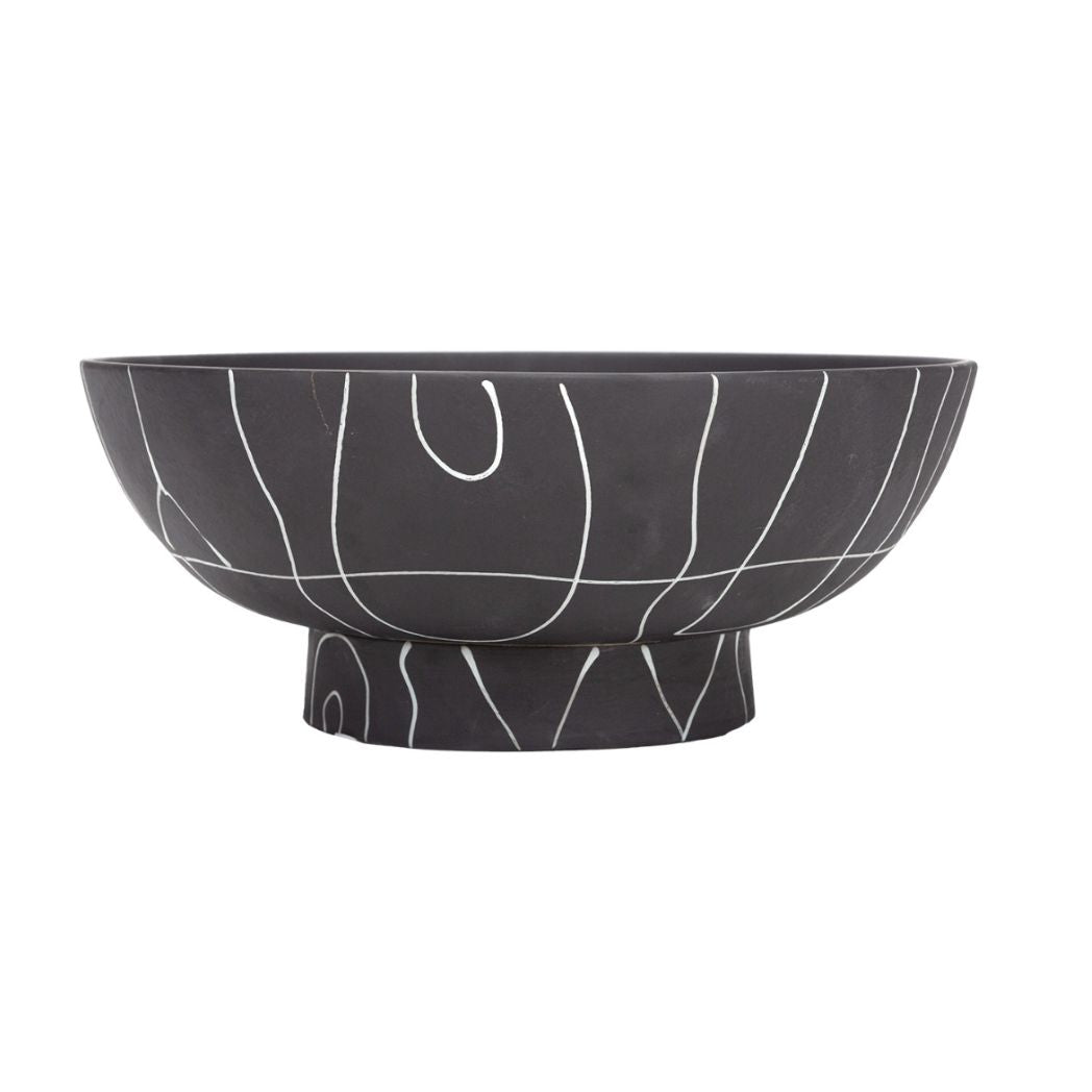 Graphic Black and White Ceramic Bowl
