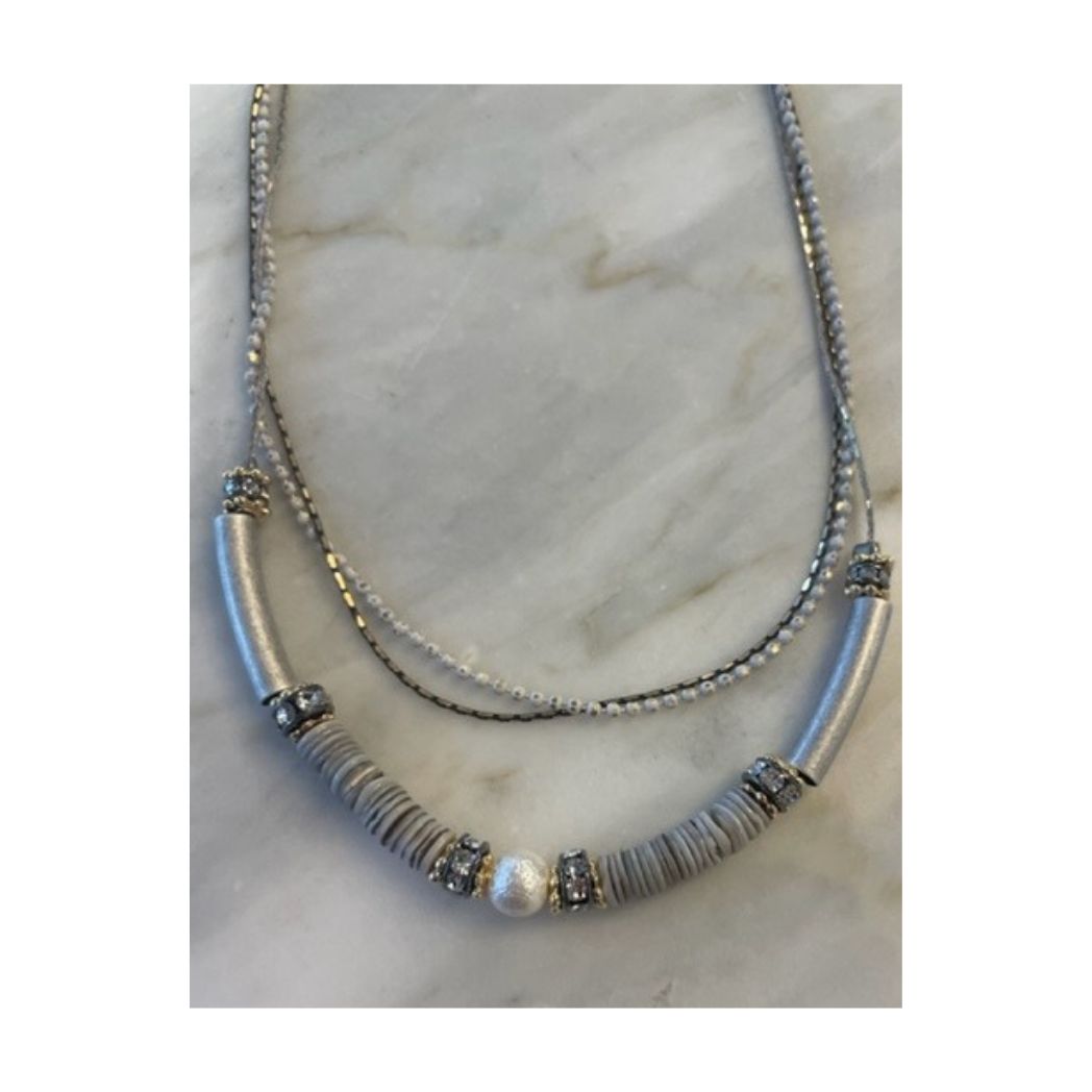 Layered Material Necklace