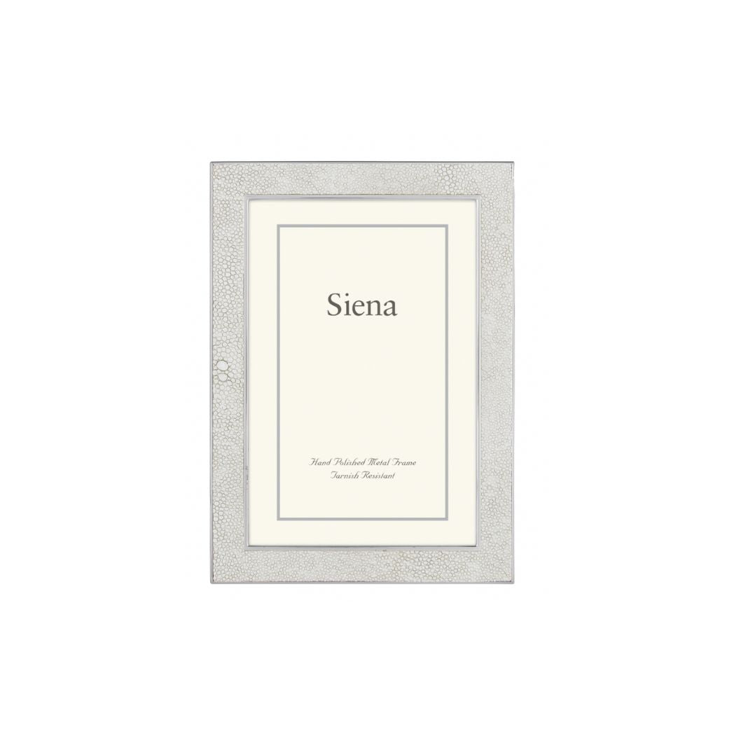 Siena Frame Shagreen White w/Silver