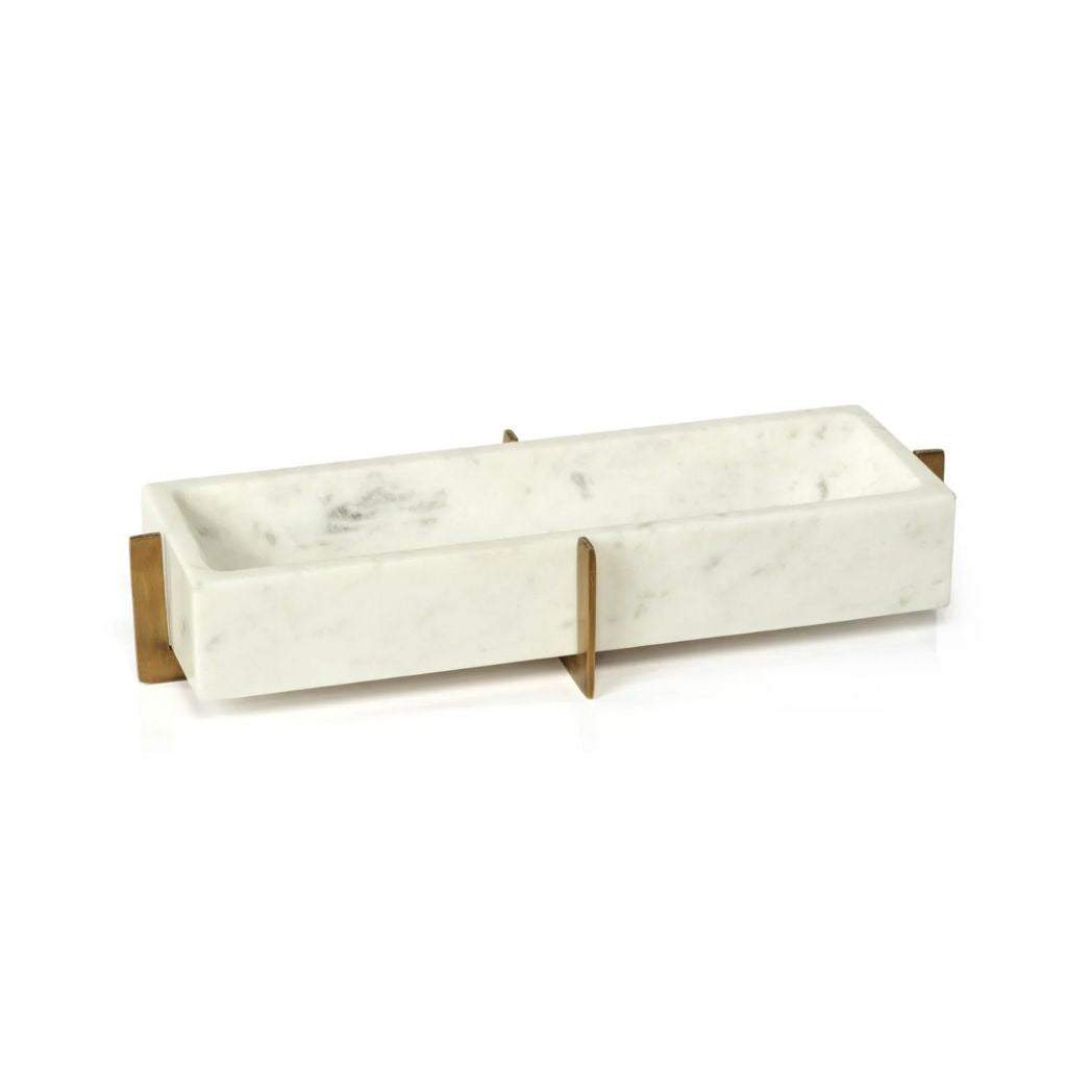 Marble Tray on Metal Base