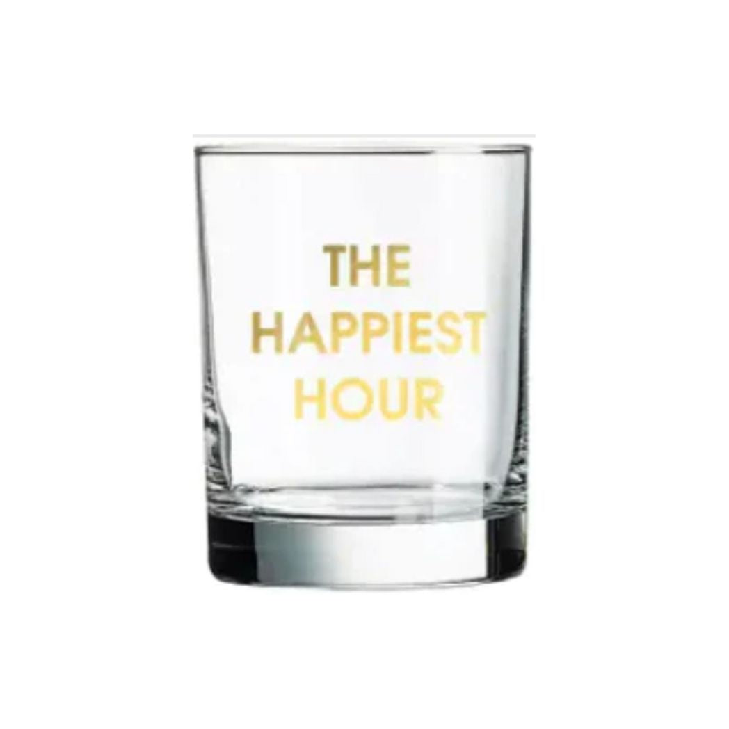 Cocktail Rock Glass- Happiest Hour