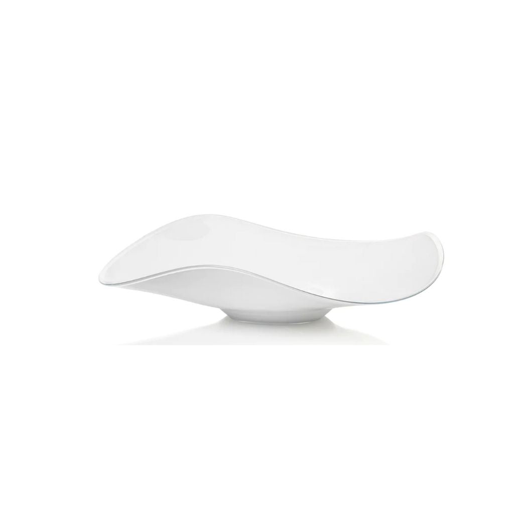 Glass Wave Bowl in Opaque White