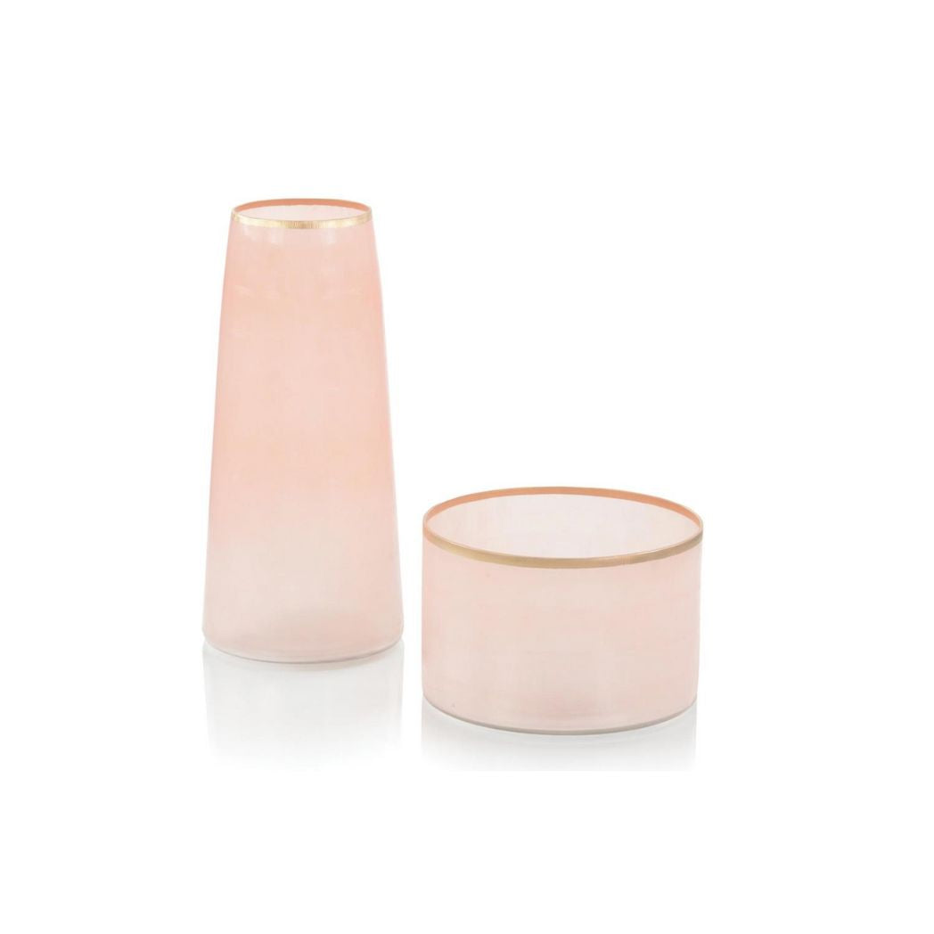John Richard Palest of Pink Glass Vases